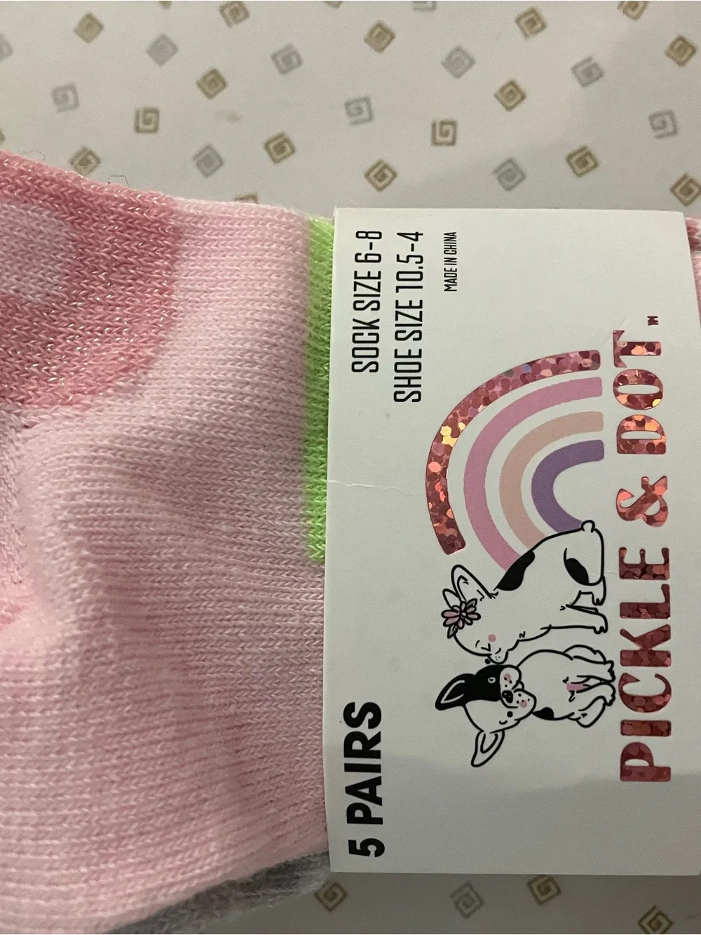Pickle and Dot Pastel  Ankle Socks - 5 Pack NWT cute!